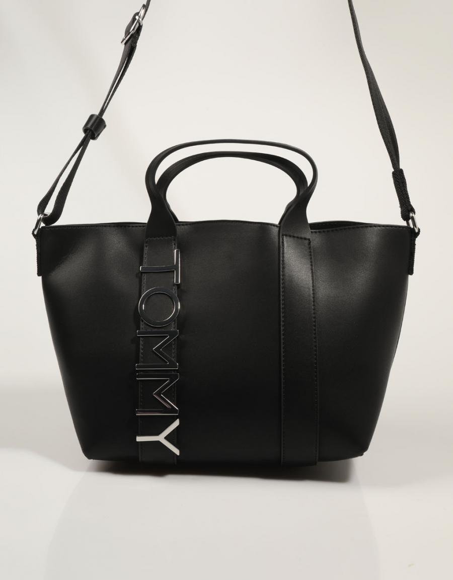 BOLSO TOMMY HILFIGER TJM CITY BOLD MINI TOTE en color Negro
