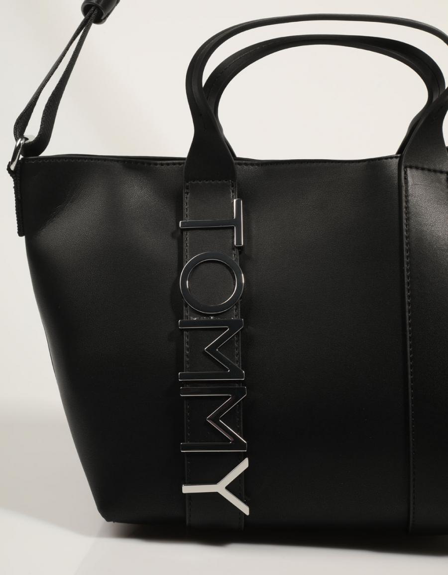 BOLSO TOMMY HILFIGER TJM CITY BOLD MINI TOTE en color Negro