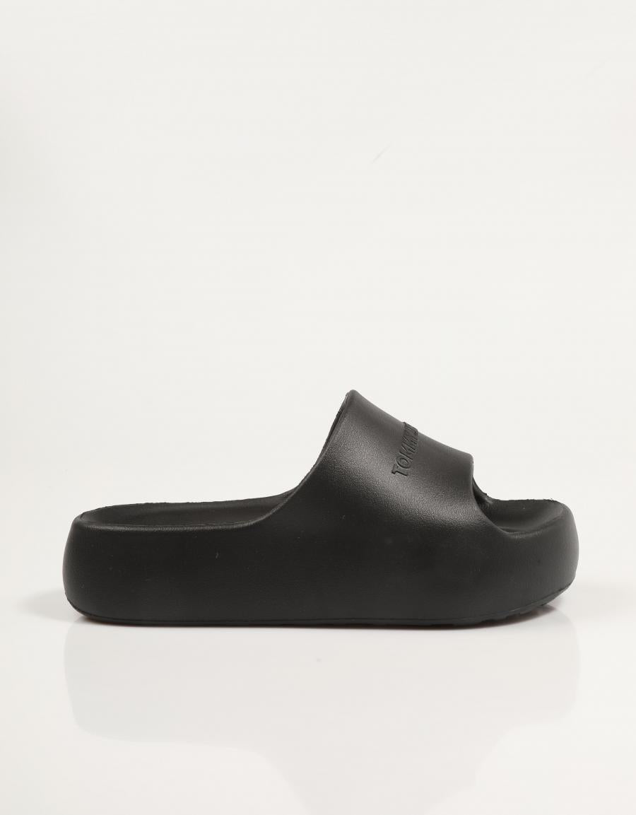 CHANCLAS TOMMY HILFIGER WAVE TJW CHUNKY POOL SLIDE ESS en color Negro
