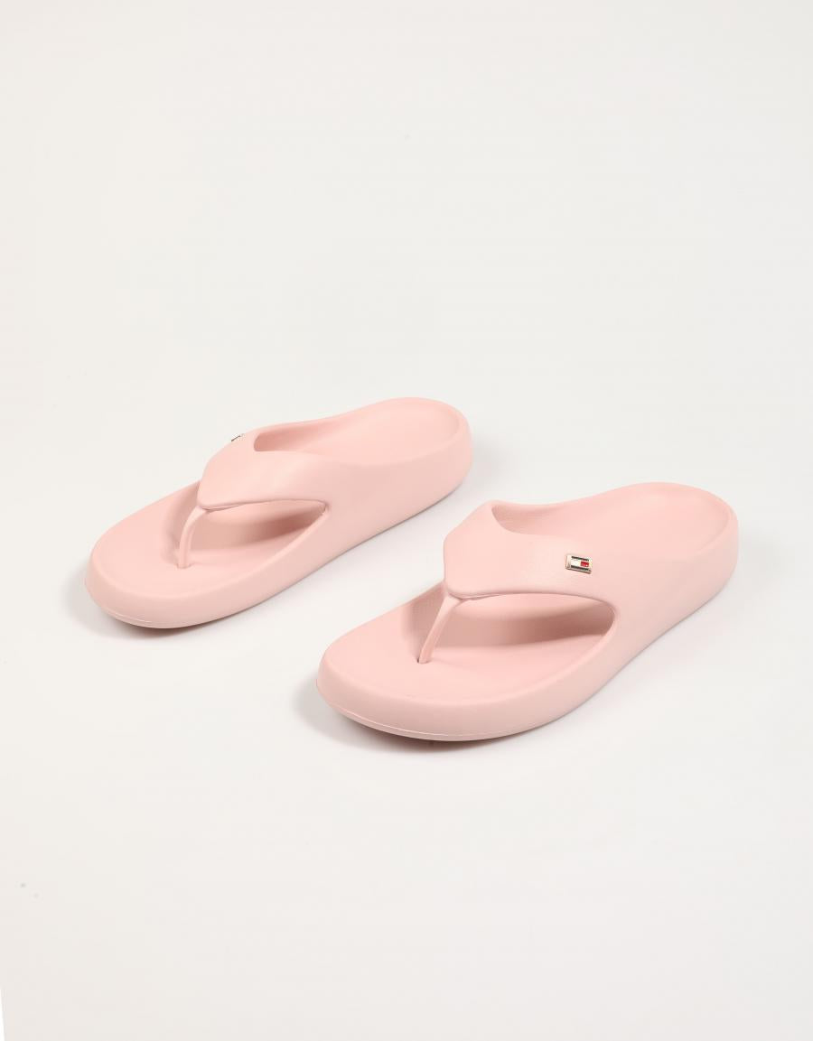 CHANCLAS TOMMY HILFIGER ISLA TH COMFORT BEACH SANDAL en color Rosa