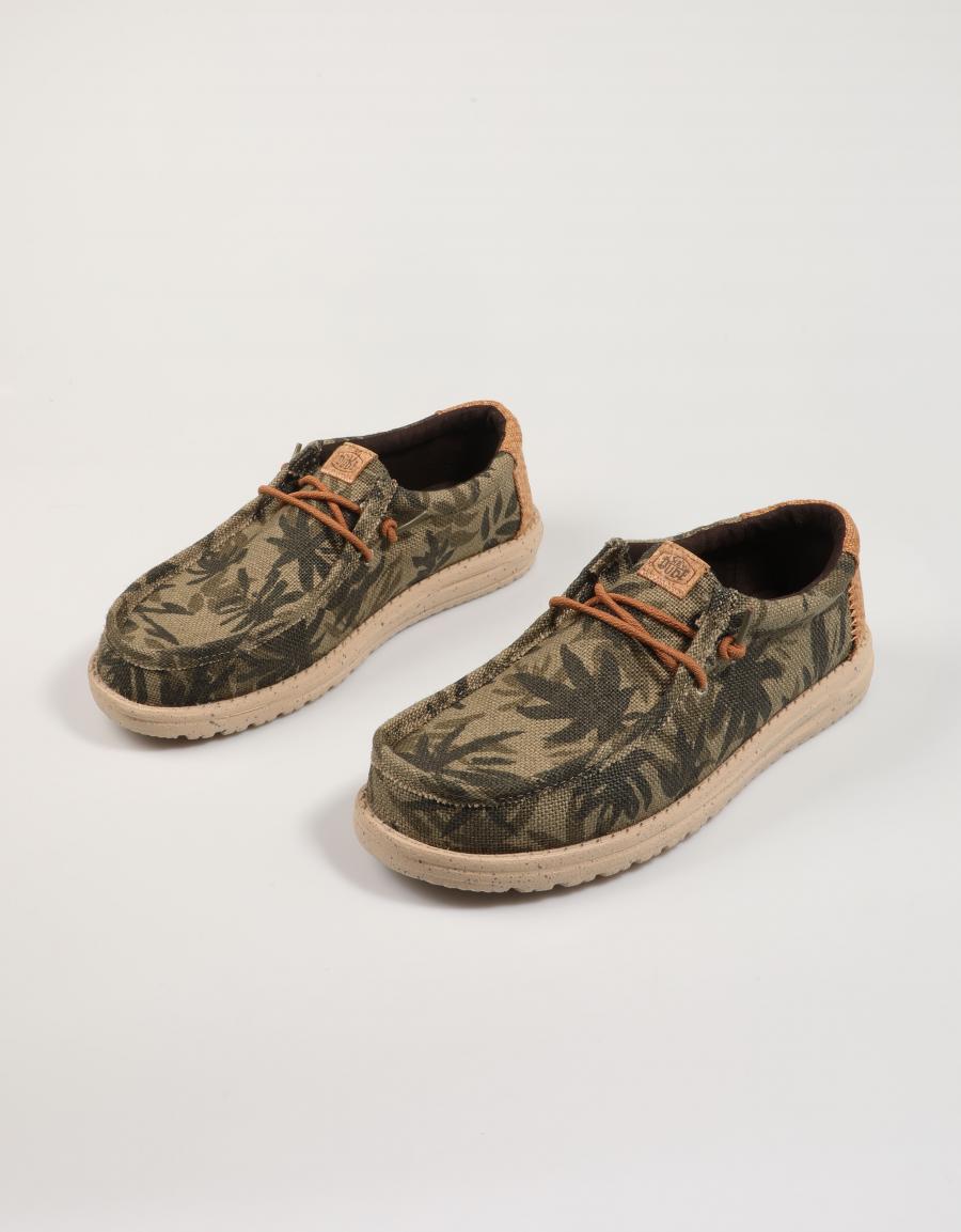 ZAPATOS SPORT DUDE WALLY PALM JUTE 43087 en color Kaki