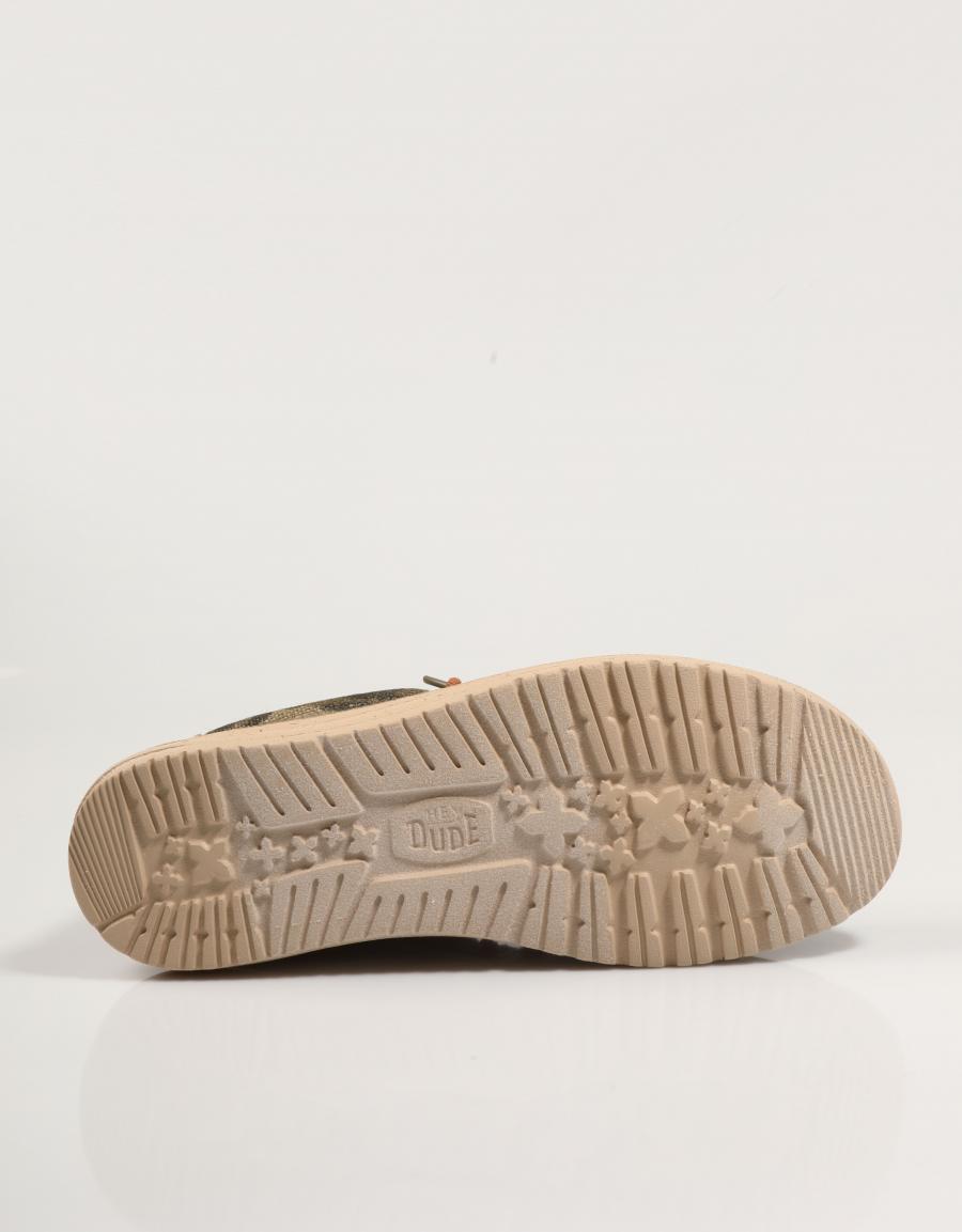 ZAPATOS SPORT DUDE WALLY PALM JUTE 43087 en color Kaki