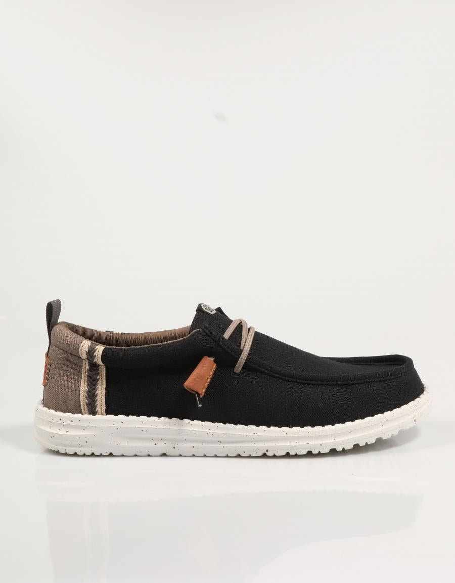 ZAPATOS SPORT DUDE WALLY SUMMER LINEN 43086 en color Negro