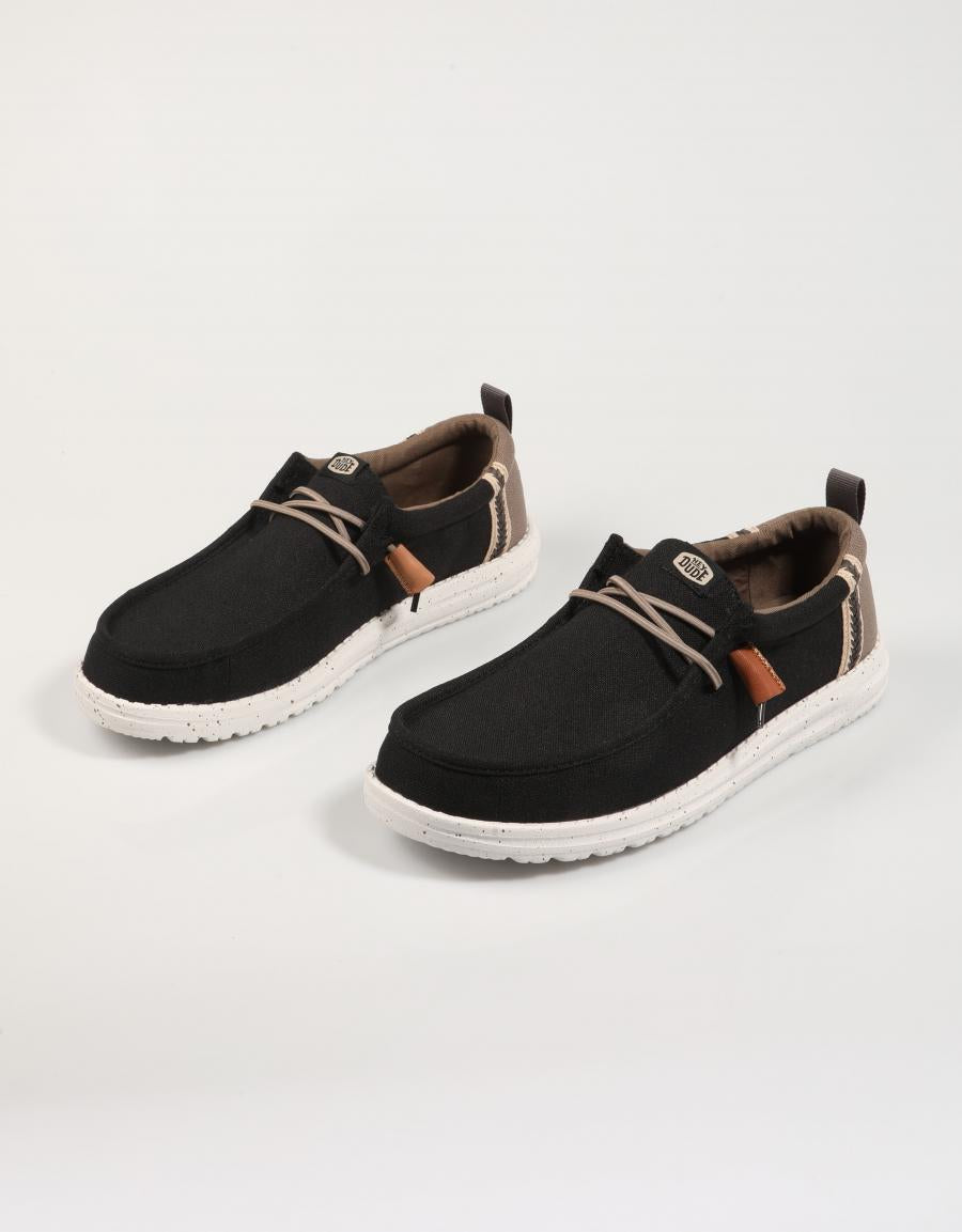 ZAPATOS SPORT DUDE WALLY SUMMER LINEN 43086 en color Negro