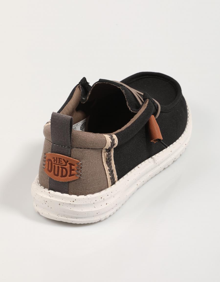 ZAPATOS SPORT DUDE WALLY SUMMER LINEN 43086 en color Negro