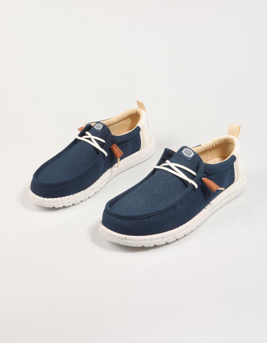 ZAPATOS SPORT DUDE WALLY SUMMER LINEN 43086 en color Azul marino