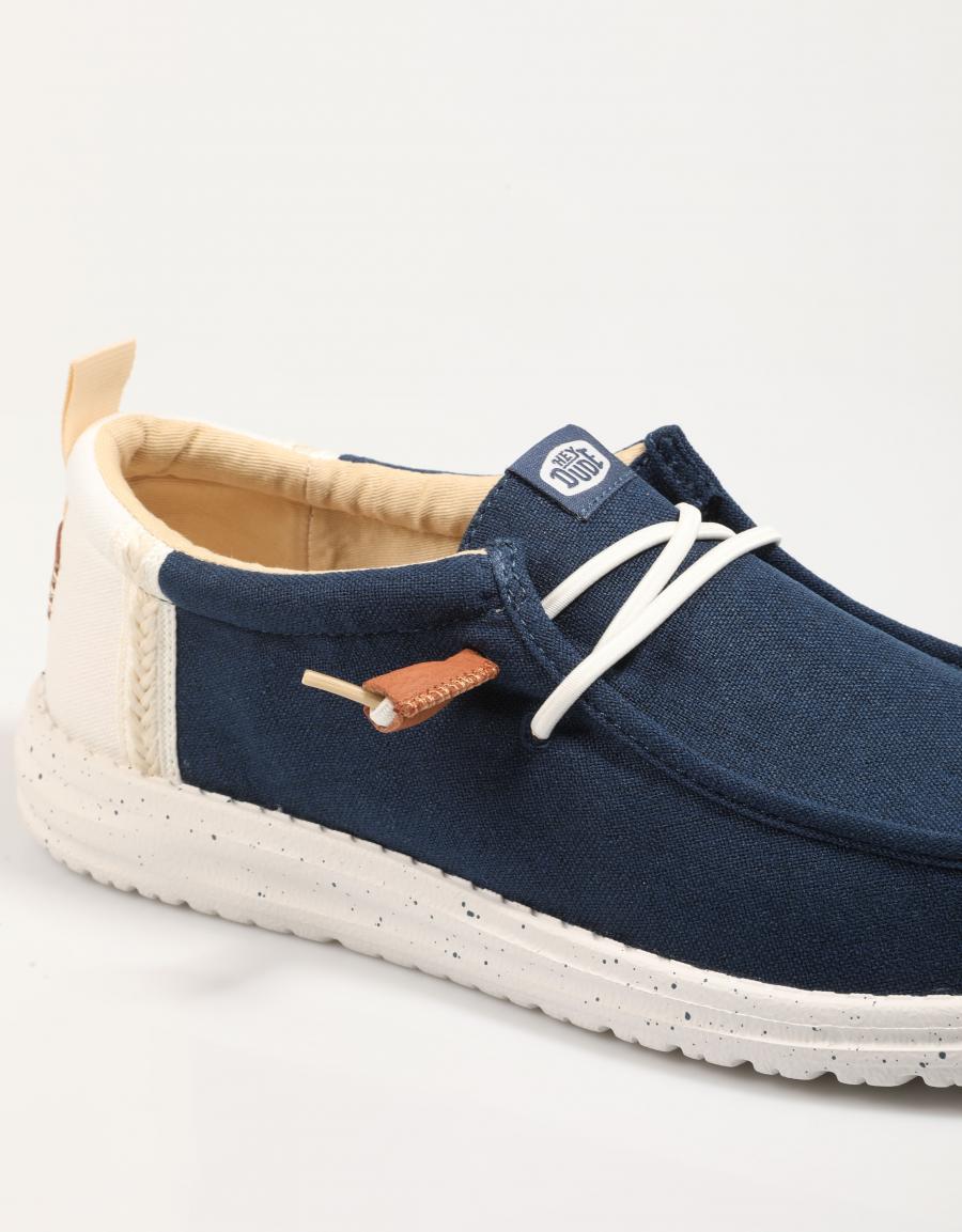 ZAPATOS SPORT DUDE WALLY SUMMER LINEN 43086 en color Azul marino
