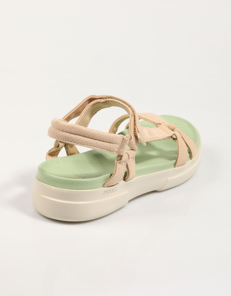 SANDALIAS WALKIN PITAS CLAIRE en color Beige