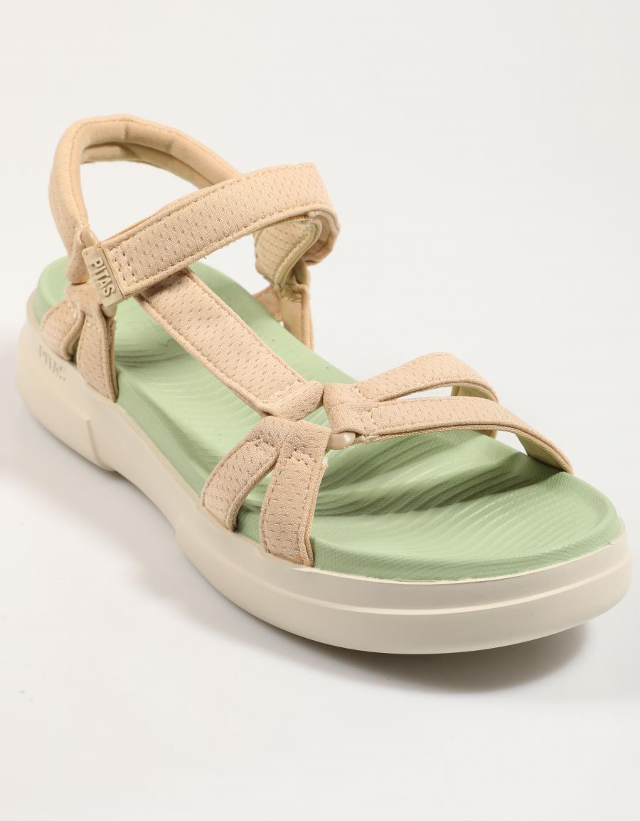 SANDALIAS WALKIN PITAS CLAIRE en color Beige