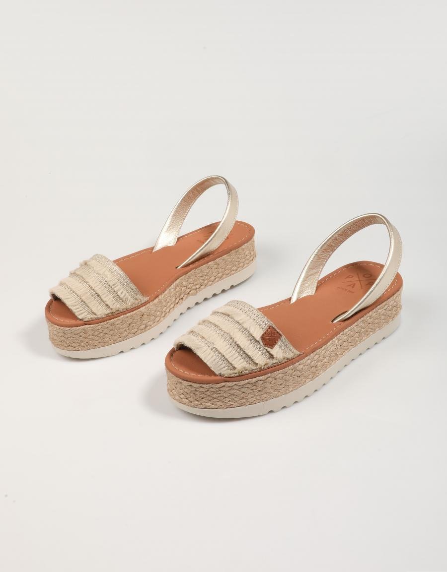 Menorquinas Popa Flecos Menorquinas De Mujer Con Flecos Beige