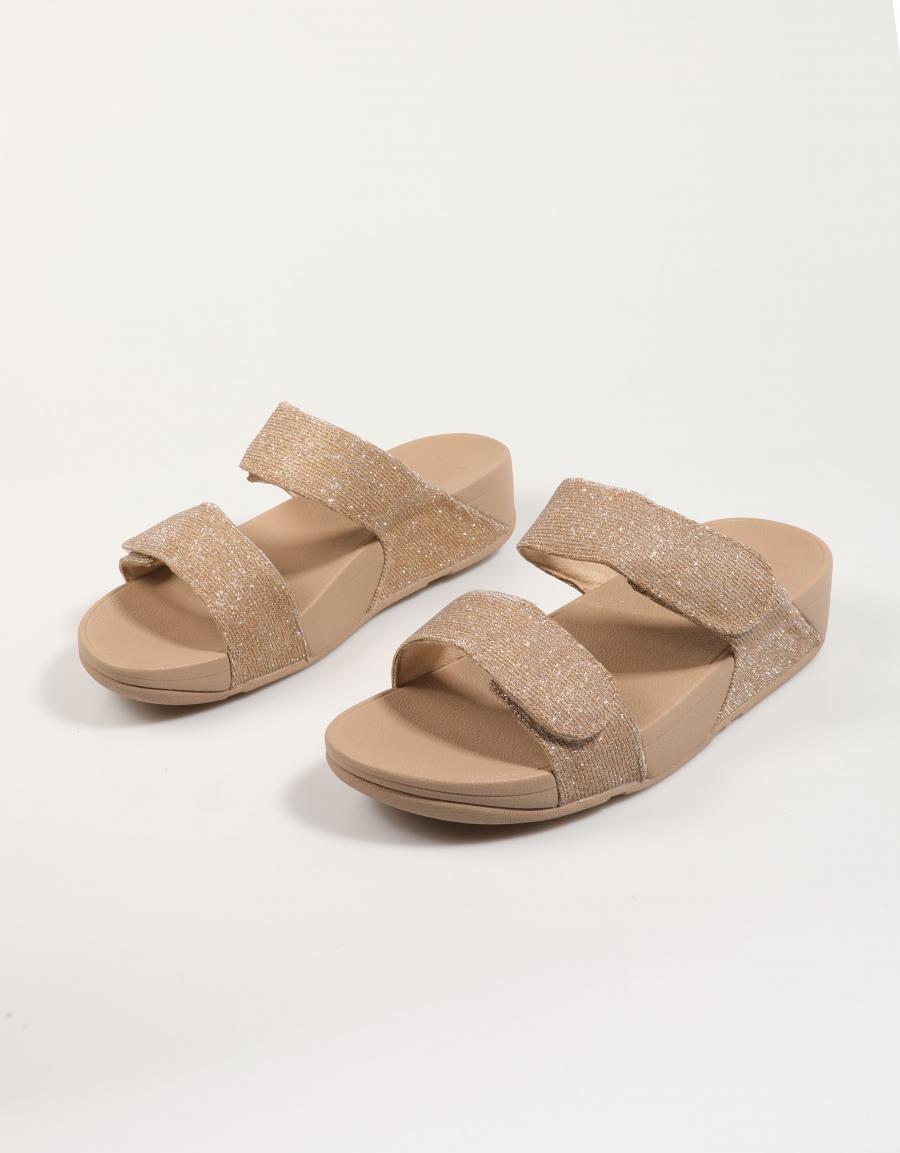 SANDALIAS FITFLOP W LULU ADJUSTABLE SHIMMERLUX SLI en color Beige