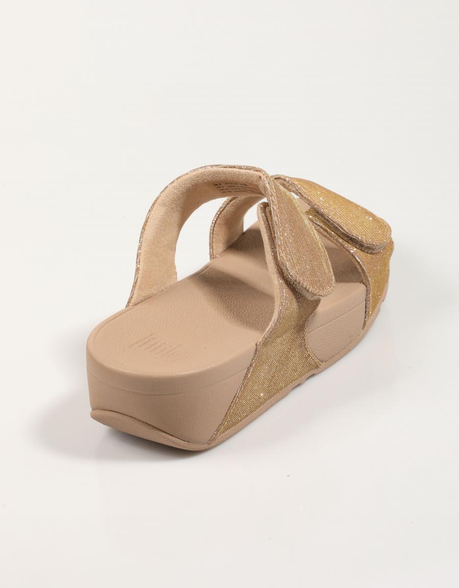 SANDALIAS FITFLOP W LULU ADJUSTABLE SHIMMERLUX SLI en color Beige
