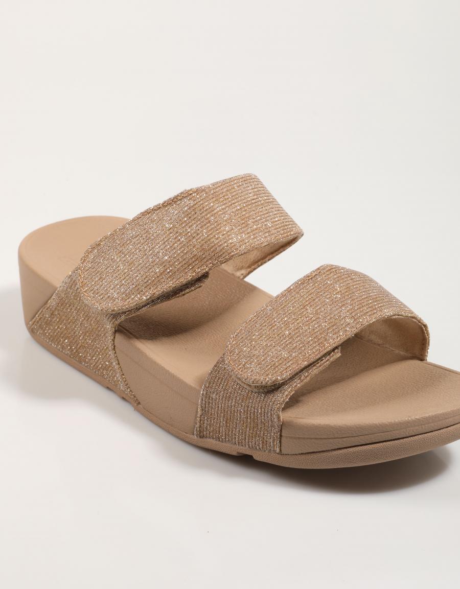 SANDALIAS FITFLOP W LULU ADJUSTABLE SHIMMERLUX SLI en color Beige