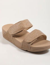SANDALIAS FITFLOP W LULU ADJUSTABLE SHIMMERLUX SLI en color Beige