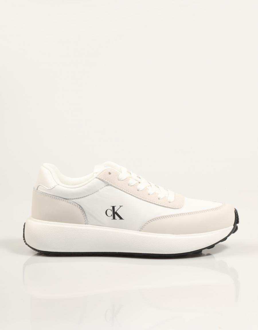 ZAPATILLAS CALVIN KLEIN ATHLE RUNNER NYLON MIX NW LOGO en color Blanco
