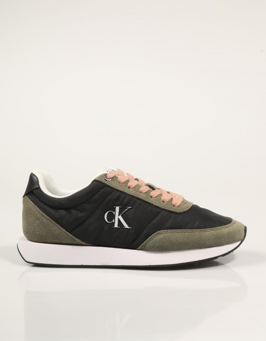 ZAPATILLAS CALVIN KLEIN RETRO RUNNER  LACE UP NYLON MG en color Negro