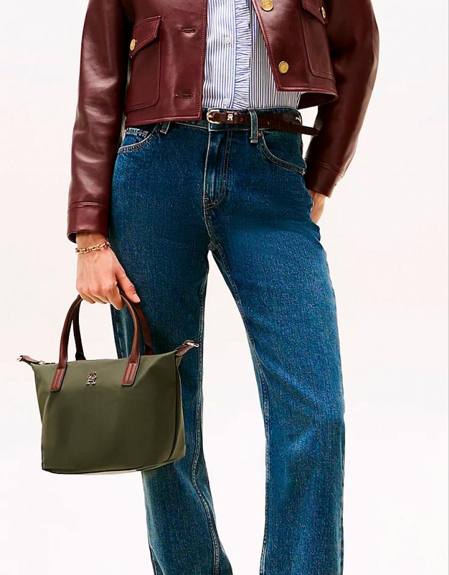 NECESER TOMMY HILFIGER POPETTE MINI TOTE en color Kaki