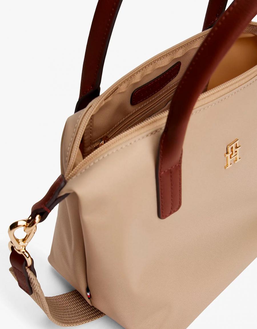 NECESER TOMMY HILFIGER POPETTE MINI TOTE en color Beige