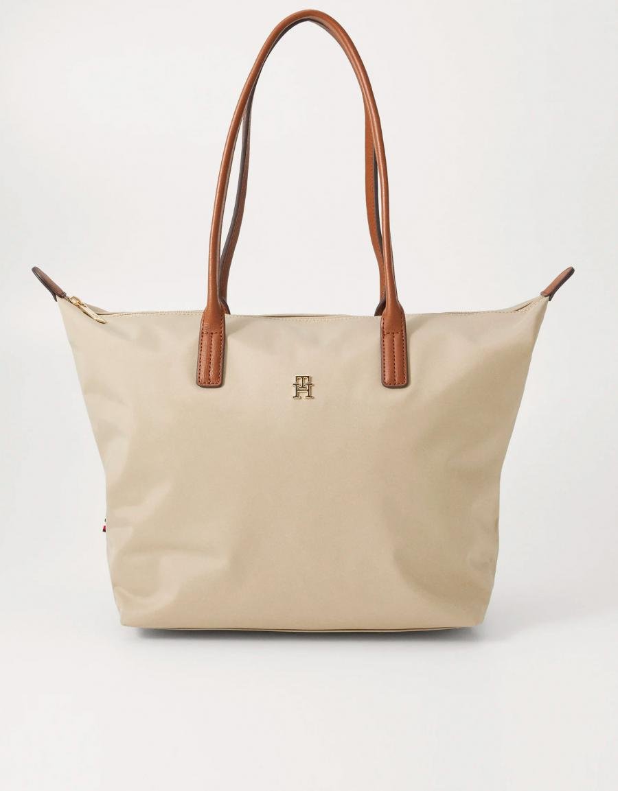 NECESER TOMMY HILFIGER POPETTE TOTE en color Beige