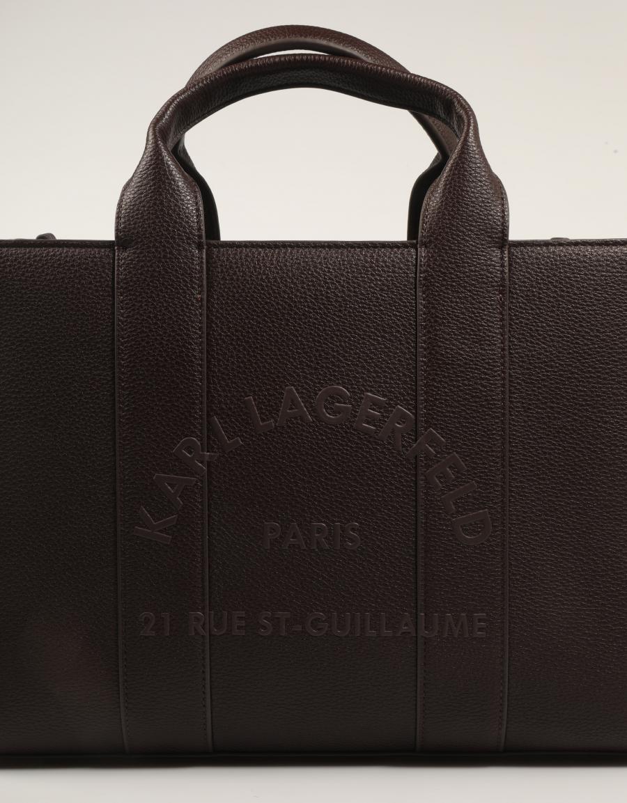 BOLSO KARL LAGERFELD PEBBLE SQUARE MED TOTE A4W30264 en color Burdeos