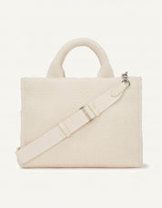 BOLSO KARL LAGERFELD SQUARE TOTE SHEARLING en color Hielo