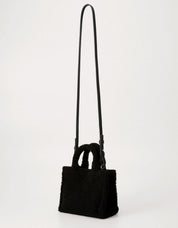BOLSO KARL LAGERFELD MINI SQUARE TOTE SHEARLING en color Negro