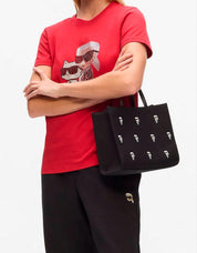 BOLSO KARL LAGERFELD IKON AOP SQUARE TOTE en color Negro