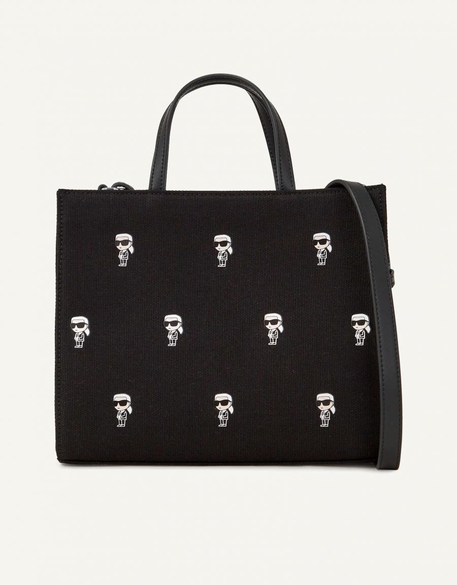 BOLSO KARL LAGERFELD IKON AOP SQUARE TOTE en color Negro