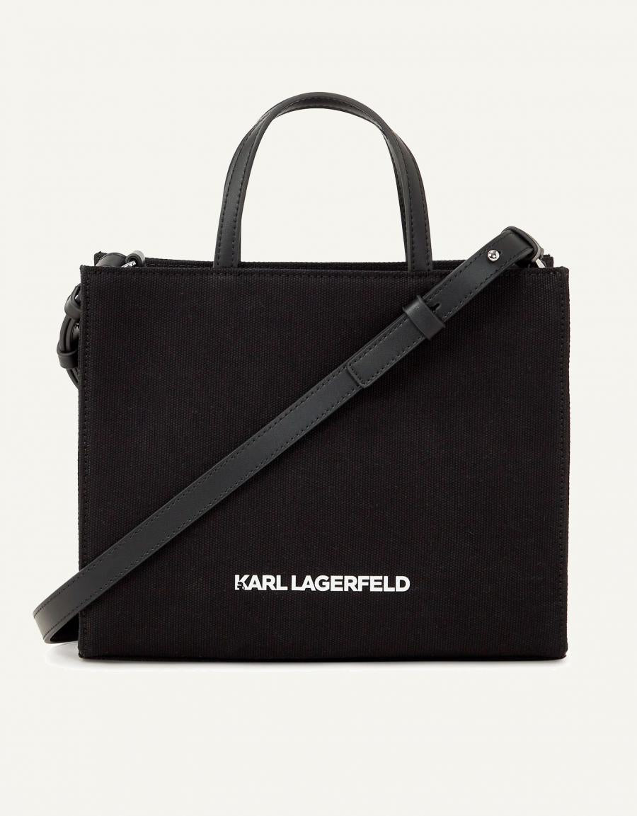 BOLSO KARL LAGERFELD IKON AOP SQUARE TOTE en color Negro