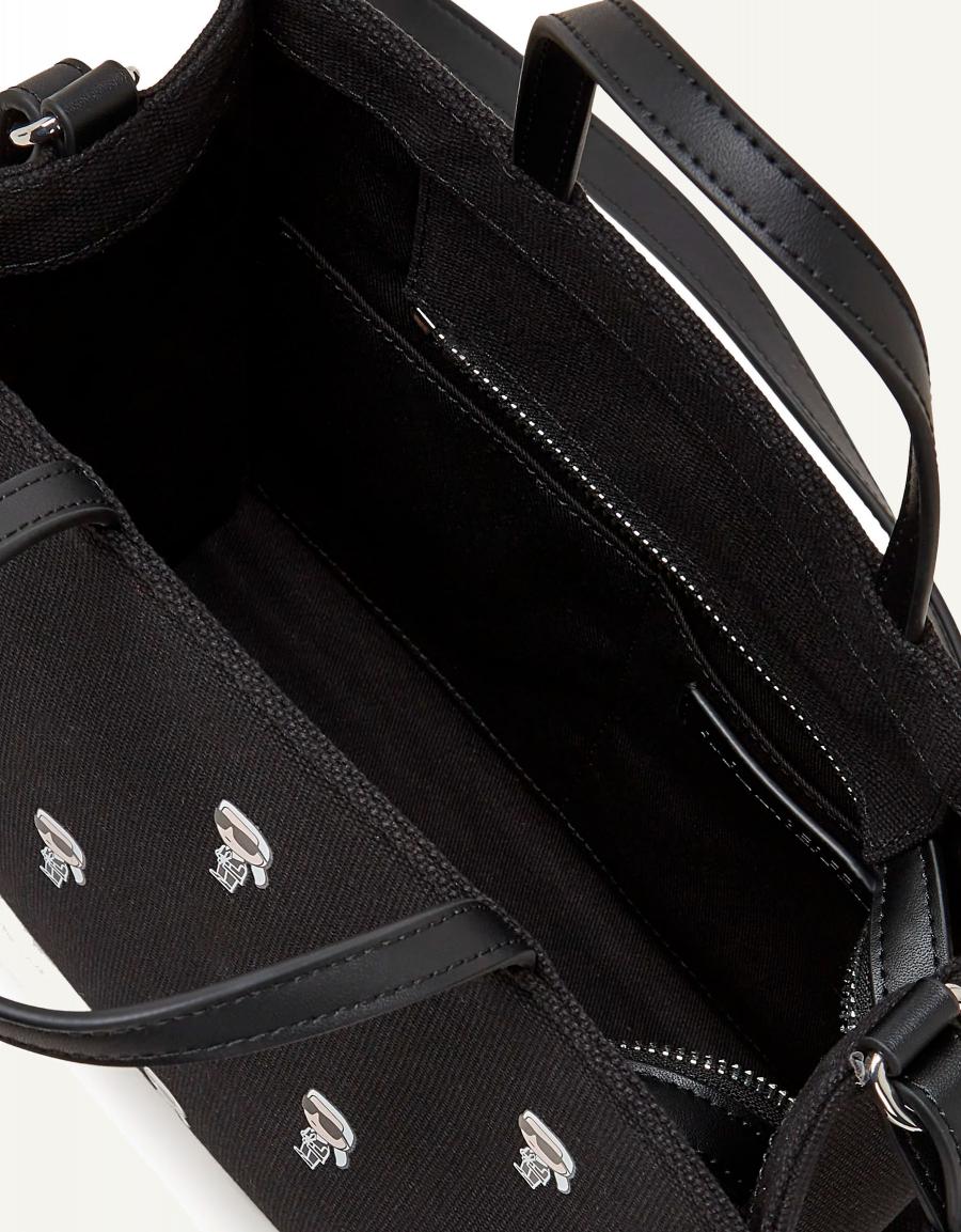 BOLSO KARL LAGERFELD IKON AOP SQUARE TOTE en color Negro