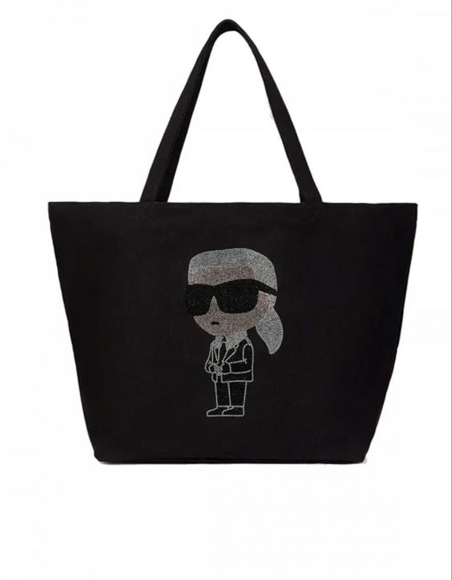 BOLSO KARL LAGERFELD IKON RHINESTONE SHOPPER en color Negro