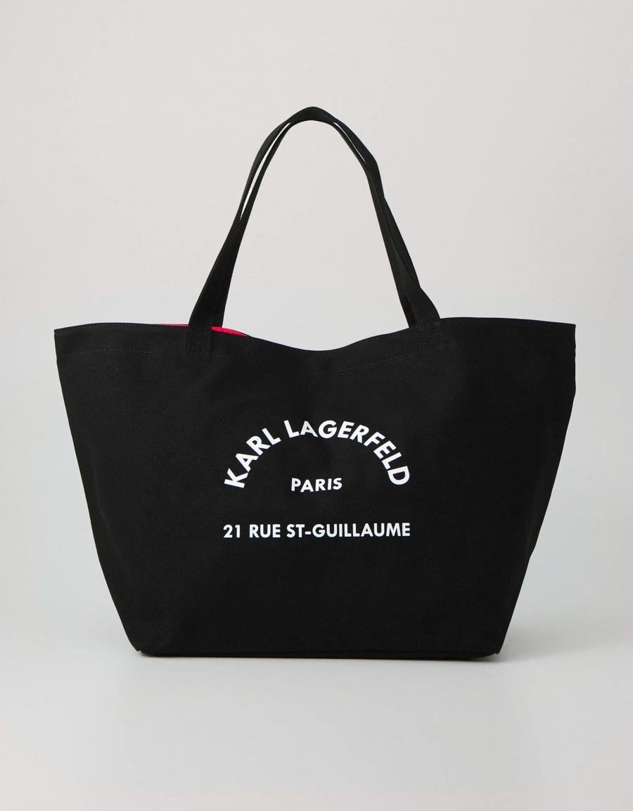 BOLSO KARL LAGERFELD CANVAS SHOPPER en color Negro