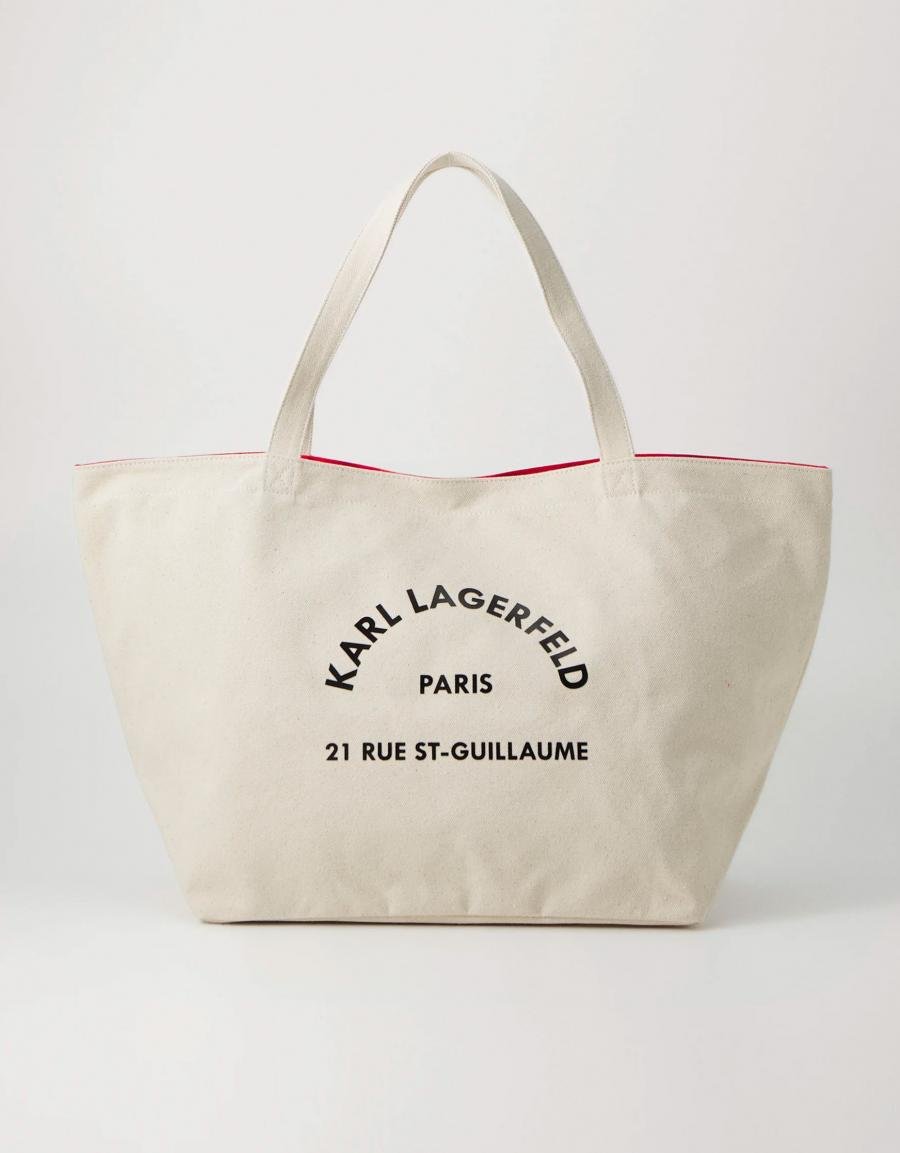BOLSO KARL LAGERFELD CANVAS SHOPPER en color Beige