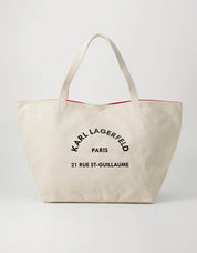 BOLSO KARL LAGERFELD CANVAS SHOPPER en color Beige
