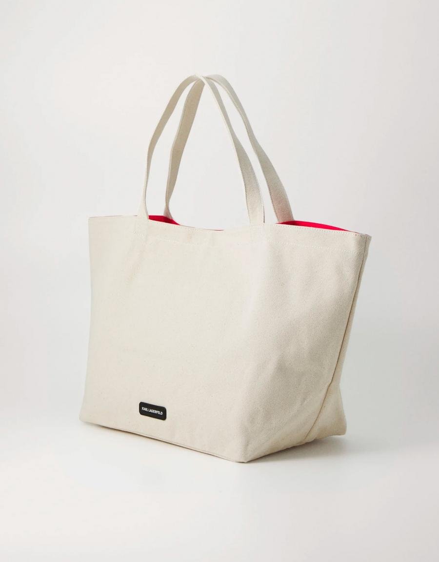 BOLSO KARL LAGERFELD CANVAS SHOPPER en color Beige