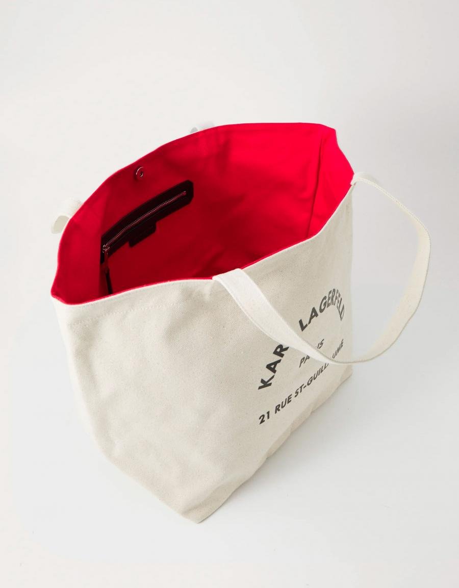 BOLSO KARL LAGERFELD CANVAS SHOPPER en color Beige