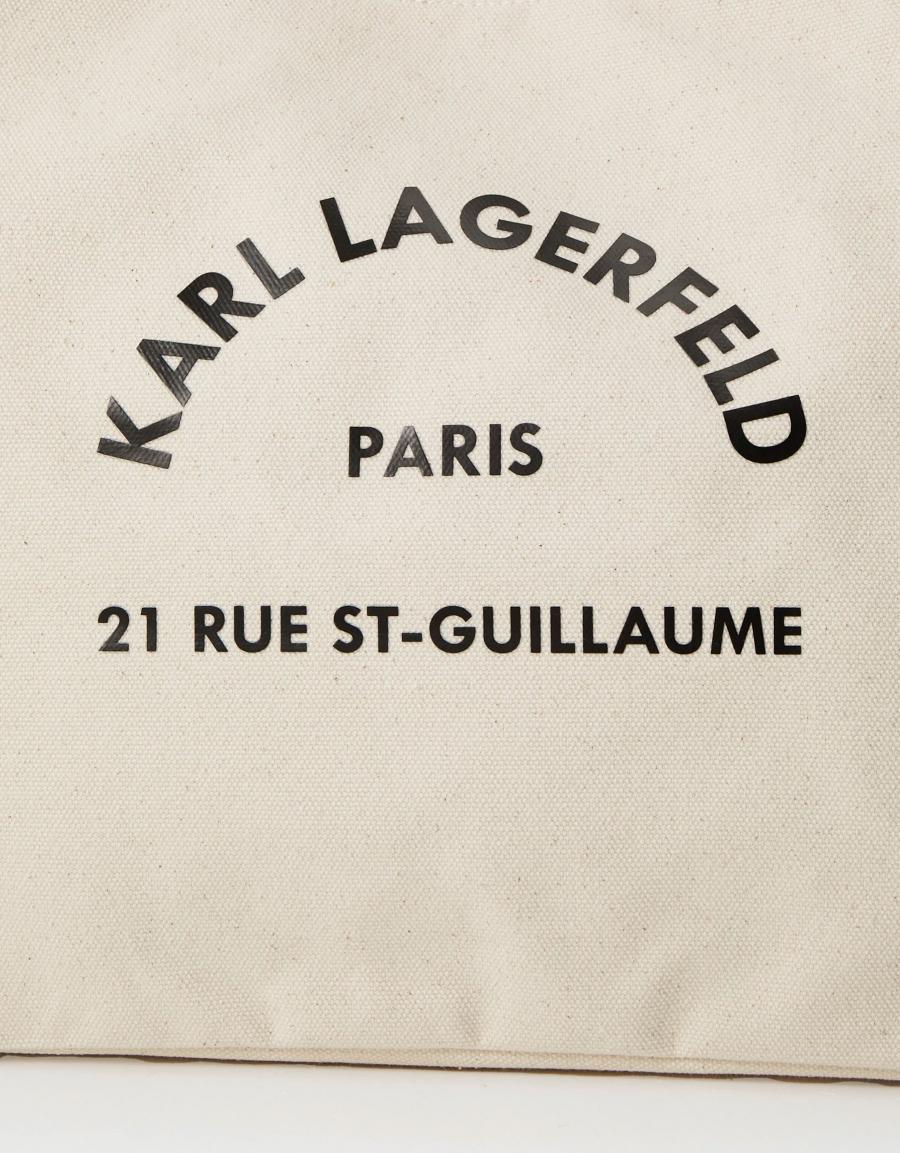 BOLSO KARL LAGERFELD CANVAS SHOPPER en color Beige