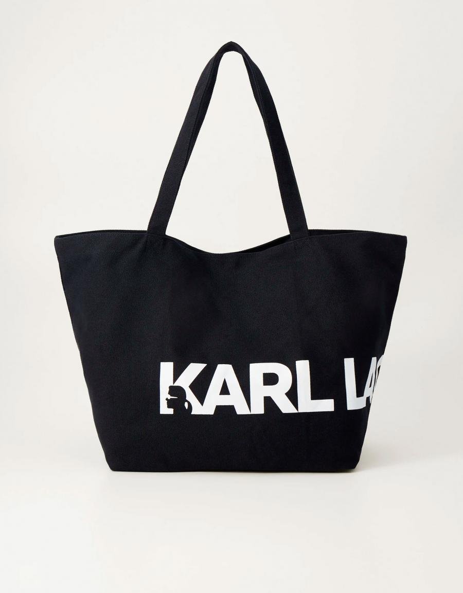BOLSO KARL LAGERFELD ESSENTIAL BIG LOGO SHOPPER en color Negro