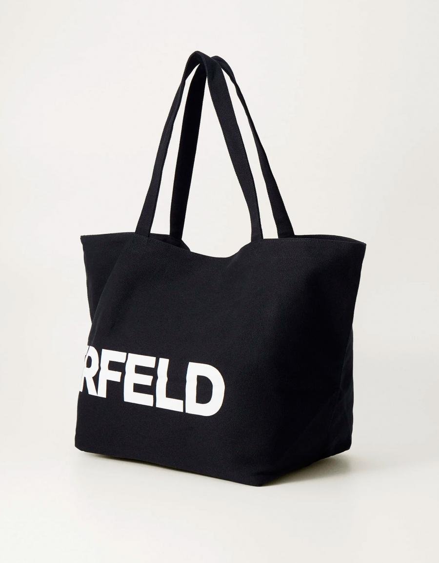 BOLSO KARL LAGERFELD ESSENTIAL BIG LOGO SHOPPER en color Negro