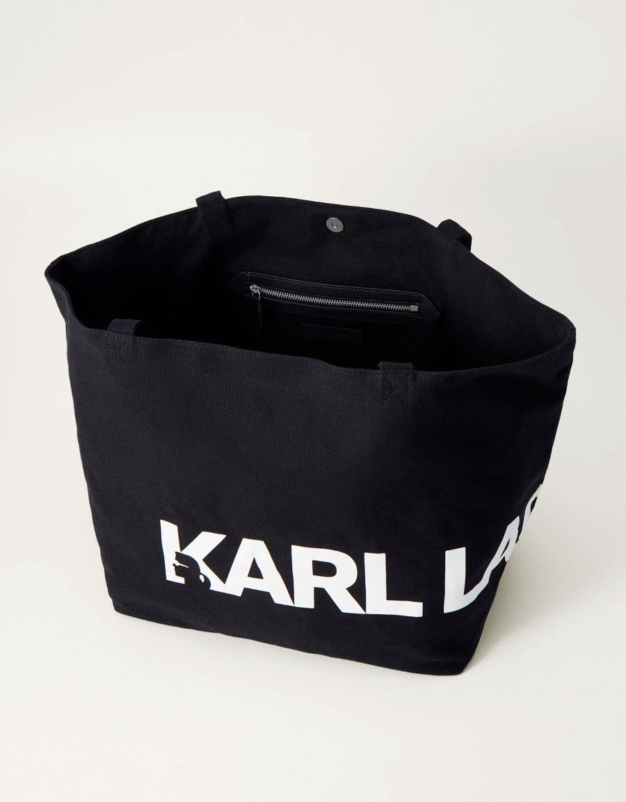 BOLSO KARL LAGERFELD ESSENTIAL BIG LOGO SHOPPER en color Negro