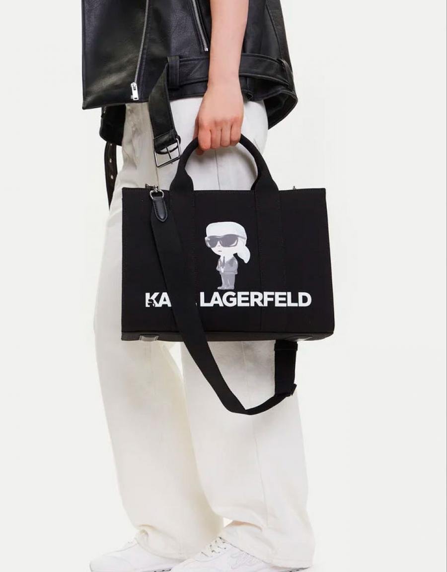 BOLSO KARL LAGERFELD IKON KARL SQUARE TOTE en color Negro