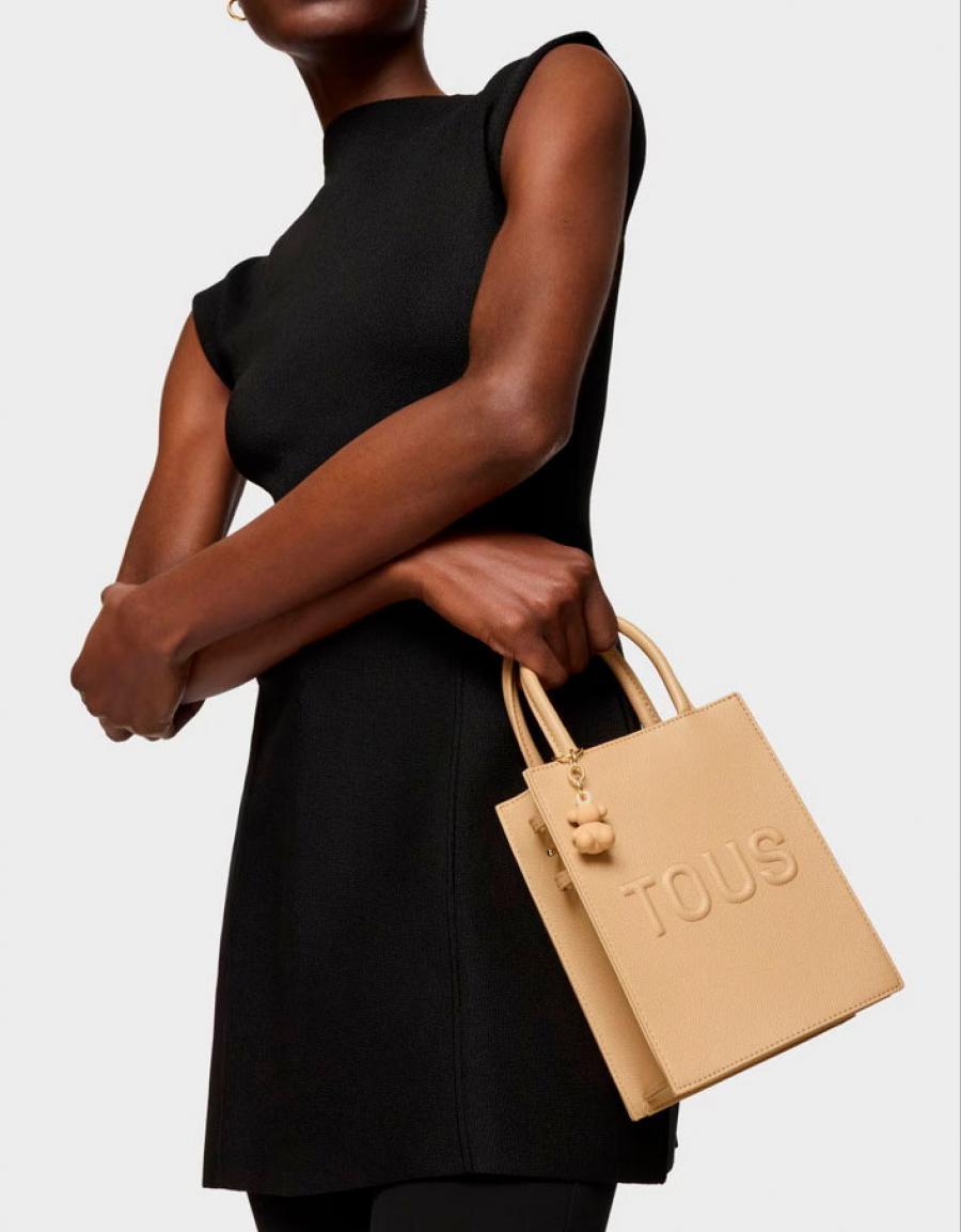 BOLSO TOUS BRENDA BOLSO MINI CUBE en color Beige