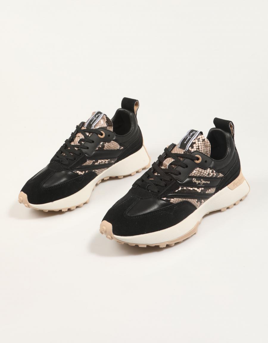 ZAPATILLAS PEPE JEANS LUCKY FENIX W PLS600019 en color Negro