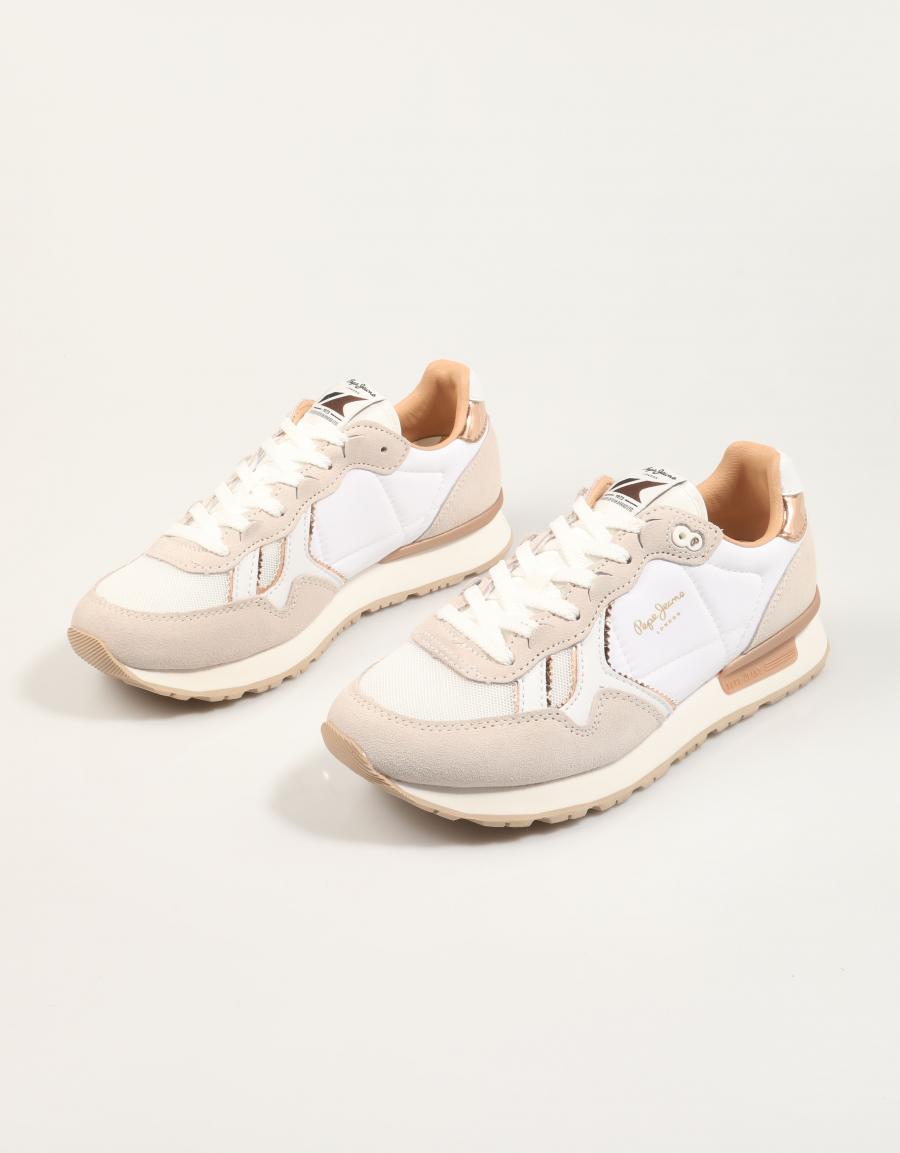 ZAPATILLAS PEPE JEANS BRIT MIRROR W PLS400004 en color Blanco