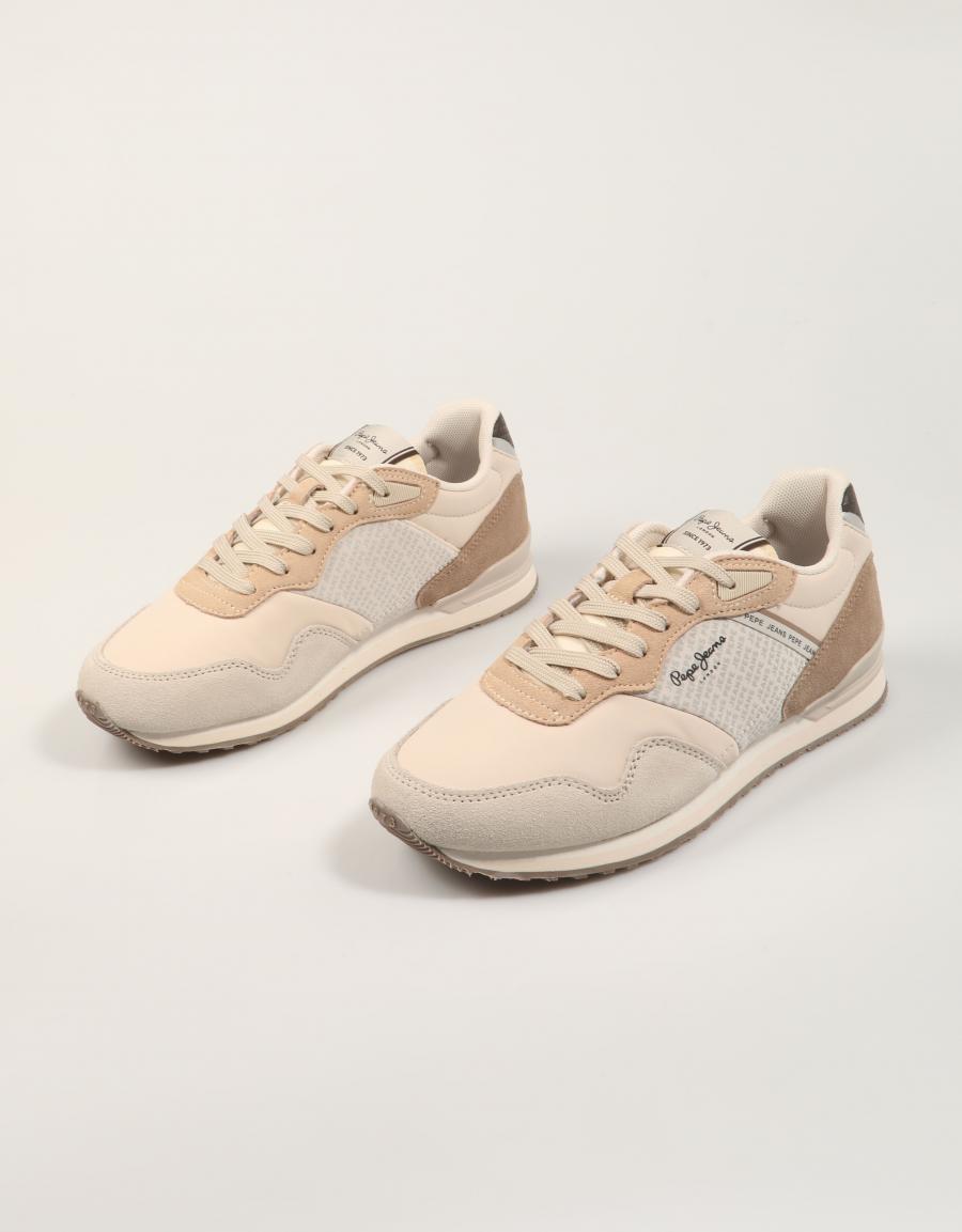 ZAPATILLAS PEPE JEANS LONDON LOGO W PLS400007 en color Beige