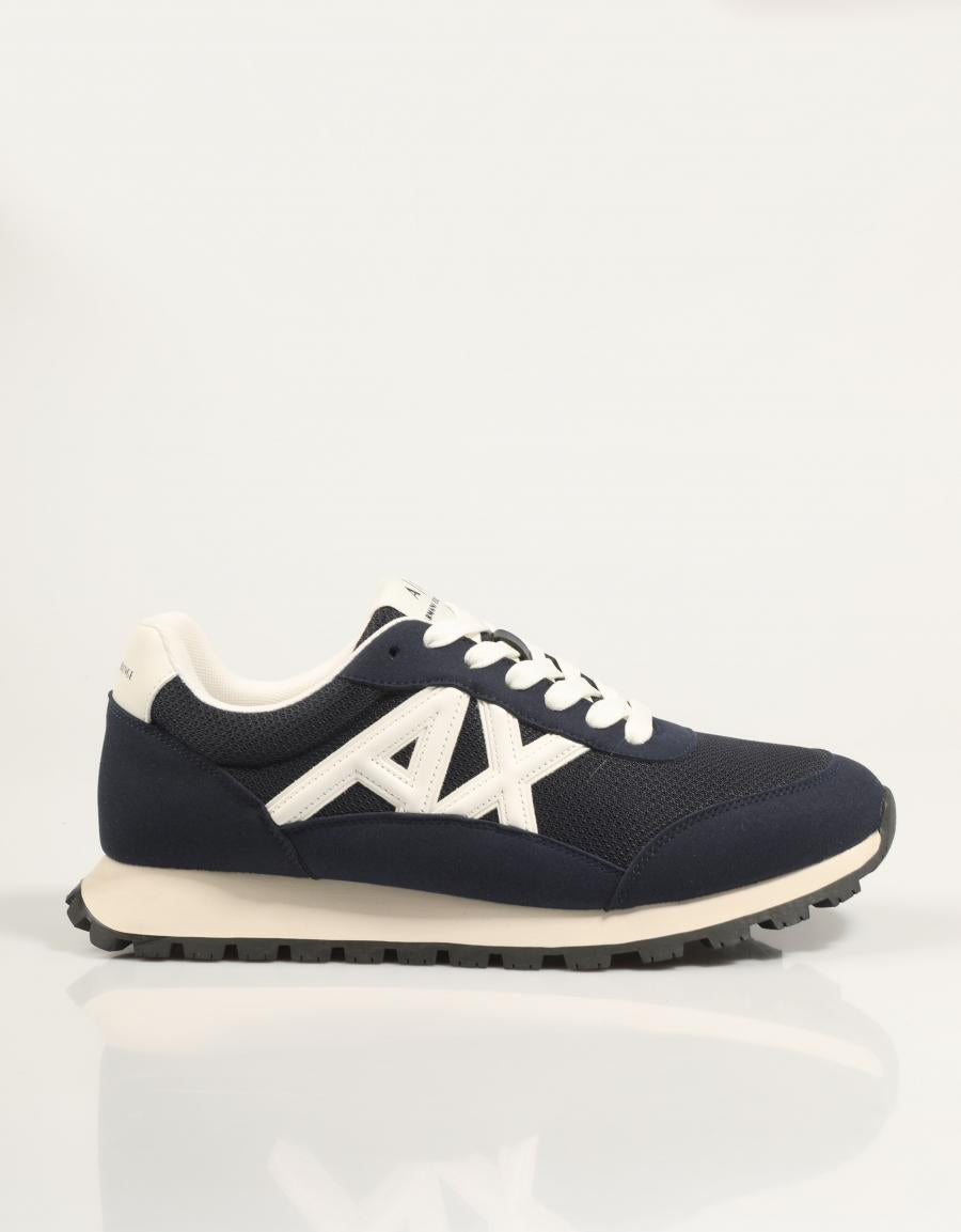 ZAPATILLAS ARMANI EXCHANGE SNEAKER DROP MICROSUEDE MESH en color Azul marino