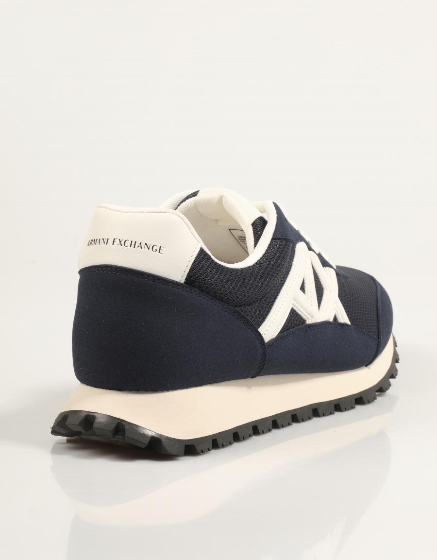 ZAPATILLAS ARMANI EXCHANGE SNEAKER DROP MICROSUEDE MESH en color Azul marino