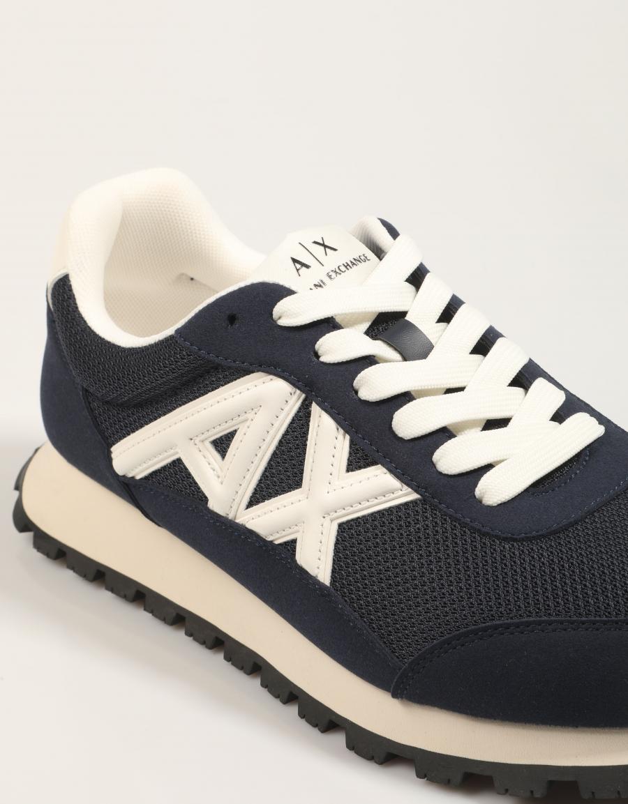ZAPATILLAS ARMANI EXCHANGE SNEAKER DROP MICROSUEDE MESH en color Azul marino