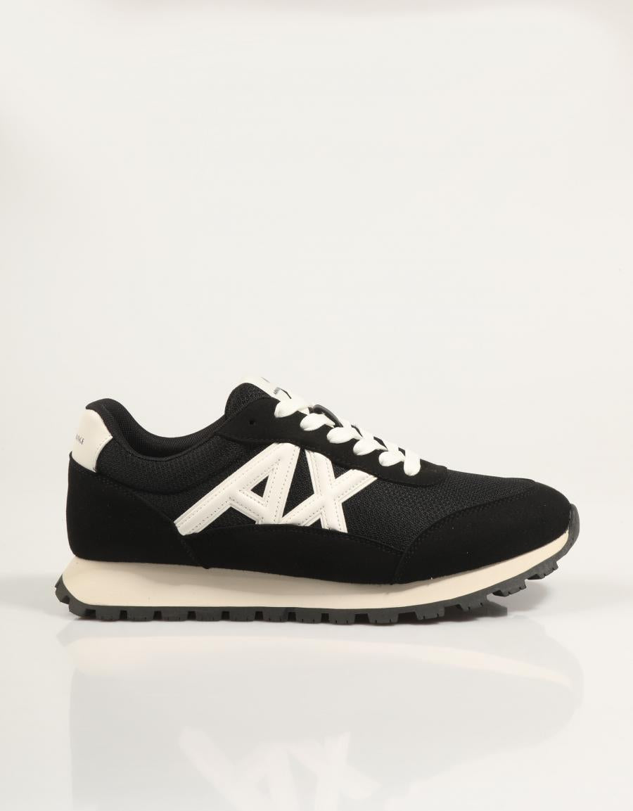 ZAPATILLAS ARMANI EXCHANGE SNEAKER DROP MICROSUEDE MESH en color Negro