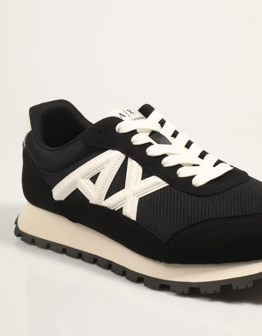 ZAPATILLAS ARMANI EXCHANGE SNEAKER DROP MICROSUEDE MESH en color Negro
